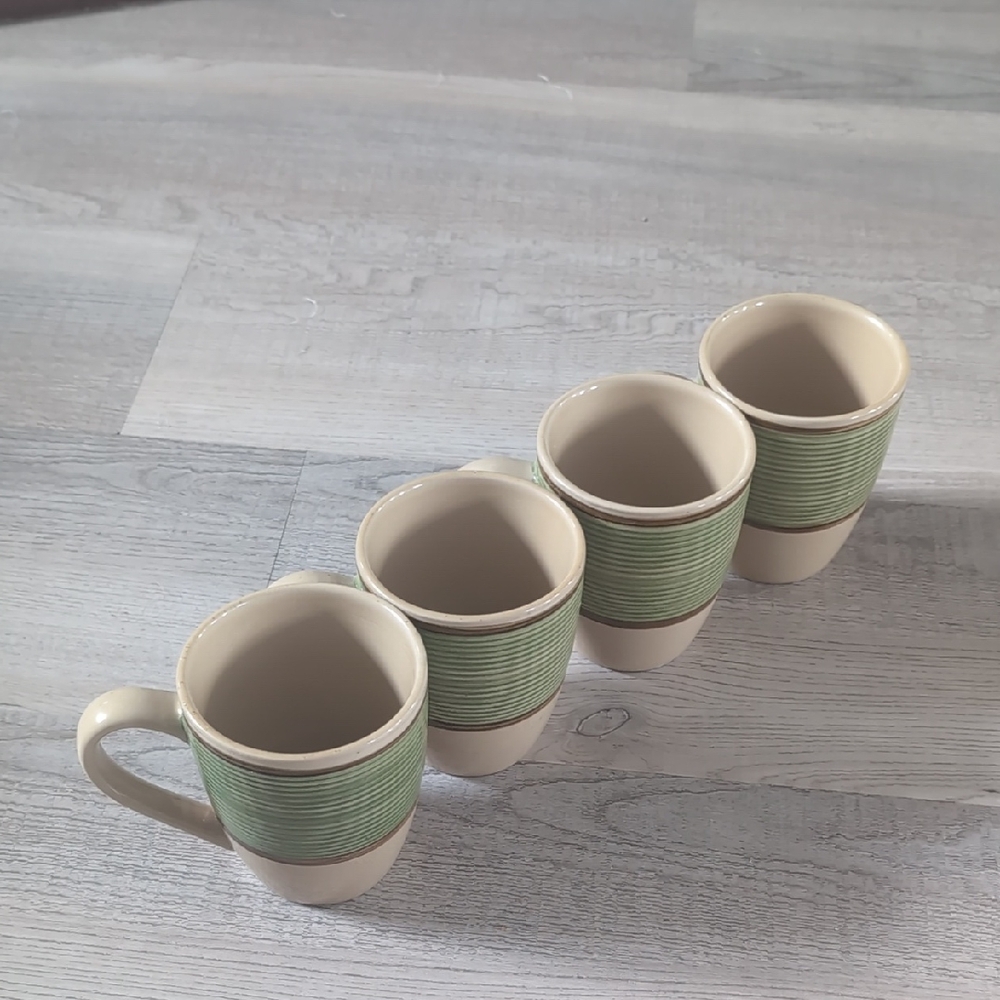 Gibson Green and Cream Dining Mugs
